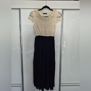 Elegant Lace Top Maxi Dress